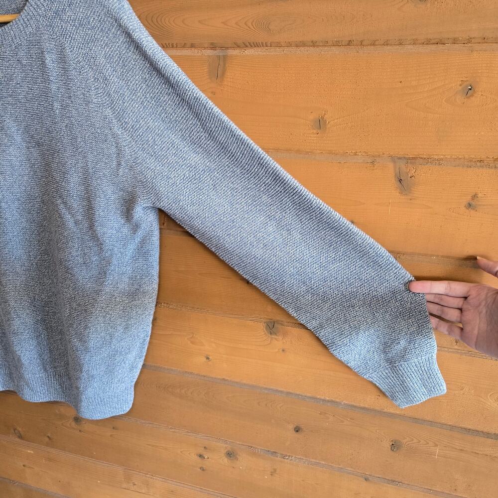 Uniqlo 3D Knit Crew Neck Sweater Gray Marl Large Crewneck Preppy Top Pullover - Picture 4 of 6